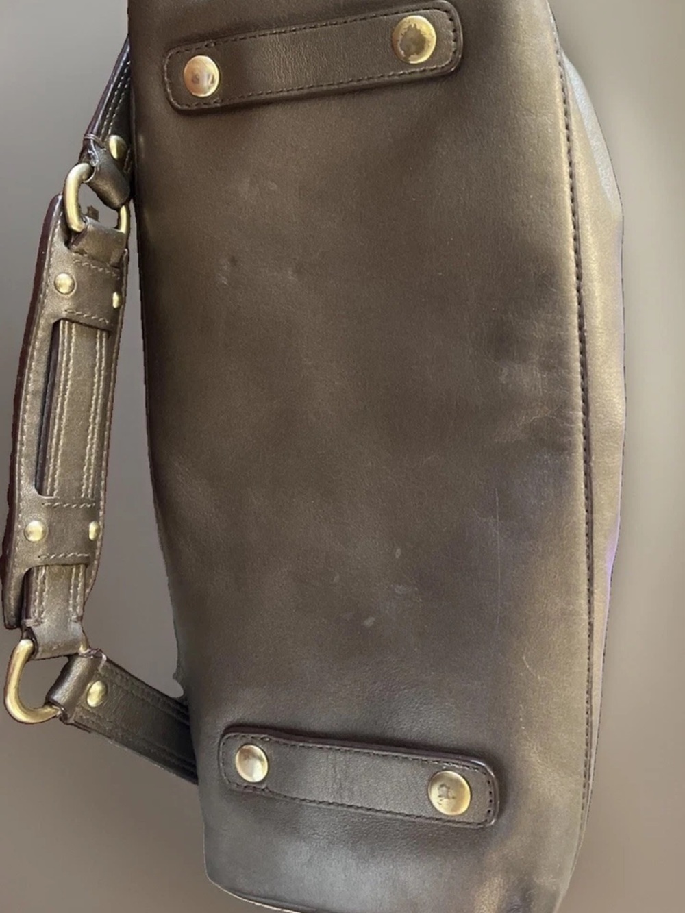 COACH Ashley Metallic Convertible Leather Satchel (F15445). Y2K 2way Purse - Picture 8 of 15